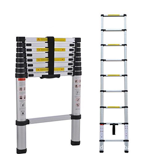 安い 伸縮はしご 耐荷重約150kg 最大2.6m アルミ伸縮はしご 重量約6.8